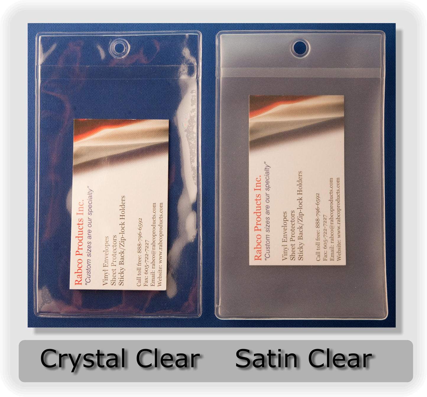 4" x 8" Capacity - Job Ticket Holder / Pouch - Heavy Duty Vinyl - Open on the Short Side with Hang Hole