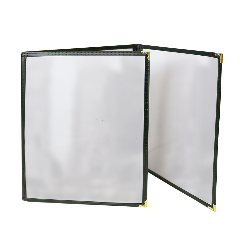 Triple Pocket - 6 View - Leatherette - Sewn Deluxe (24 Pack) - 5 1/2 x 8 1/2