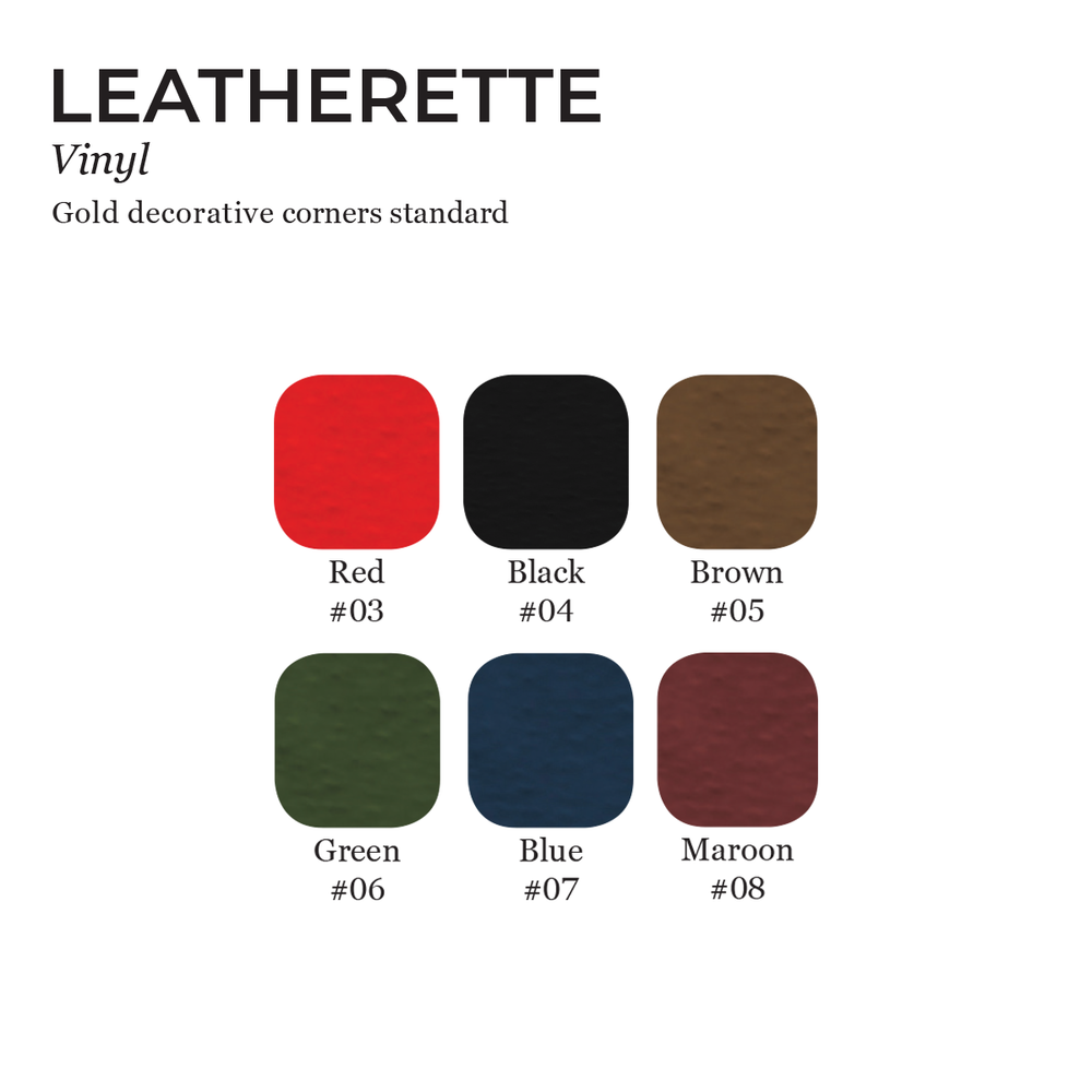 Single Pocket - 2 View - Leatherette - Sewn Deluxe (24 Pack) - 5 1/2 x 17