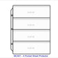 4 Pocket Sheet Protector - Pocket Capacity 2" x 8 1/2" - MC401